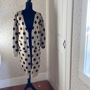 Full length woven doted sweater